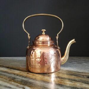 Copper Kettle With Brass Handle And Spout Indian Copper Teapot