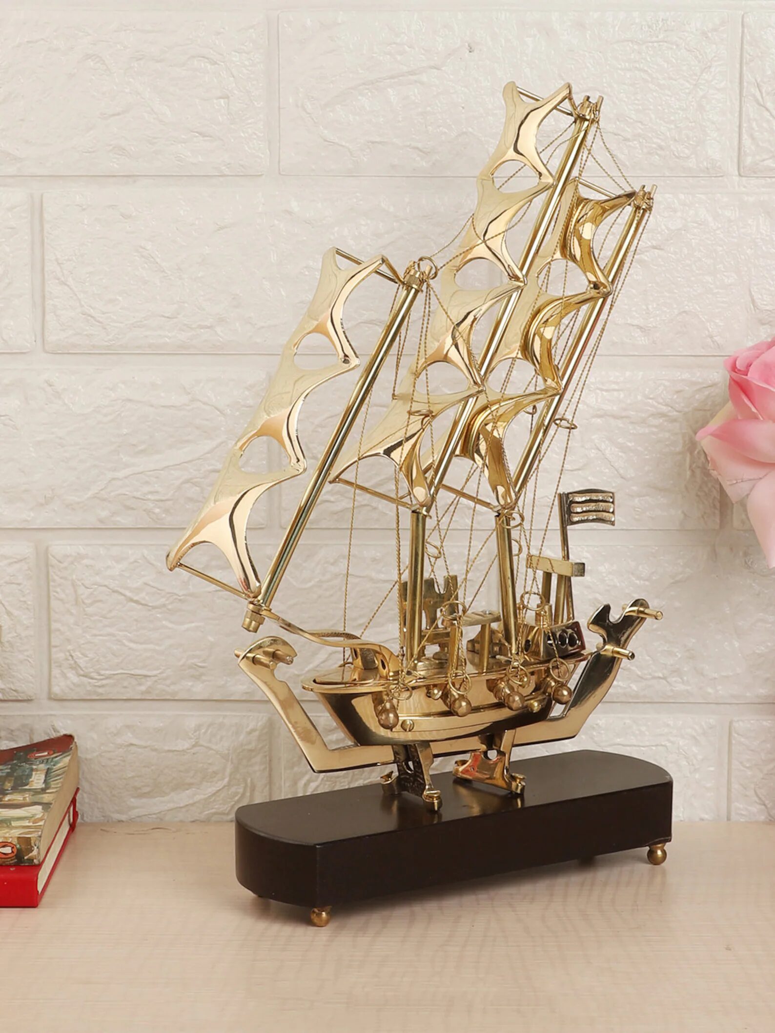 Hand Carved Wooden Elephant Stool/Plant Stand Hand Painted Details