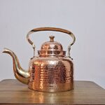 Copper Kettle 2 Litres With Brass Handle And Spout Indian Copper Teapot